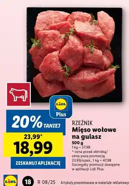 Lidl Mięso wołowe na gulasz Rzeźnik Codzienna Dostawa oferta