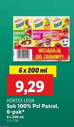 Lidl Sok jabłko + multiwitamina wieloowocowy Hortex Leon oferta
