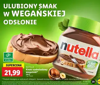 Lidl Krem czekoladowo-orzechowy wegański Nutella oferta