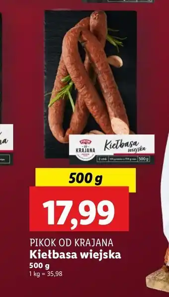 Lidl Kiełbasa wiejska Pikok Od Krajana oferta