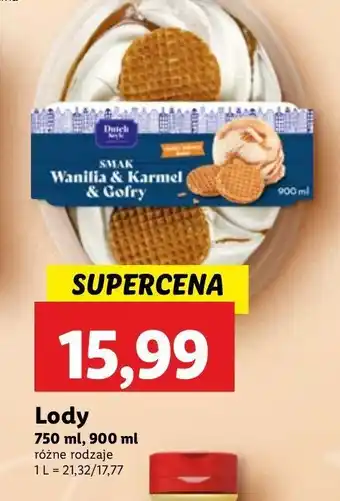 Lidl Lody wanilia&karmel&gofry Dutch Style oferta