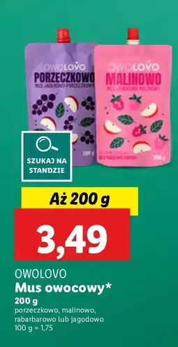 Lidl Mus jabłkowo-malinowy Owolovo oferta
