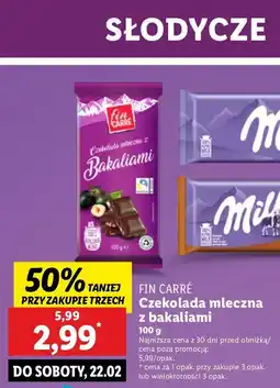 Lidl Czekolada mleczna z bakaliami Fin Carre oferta