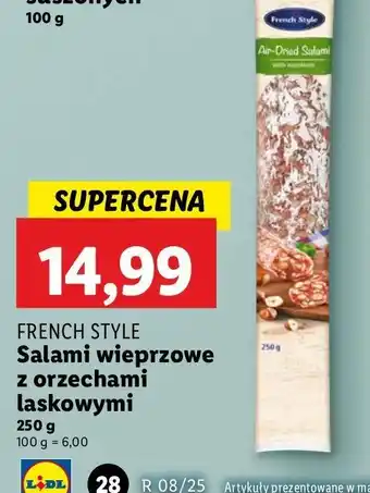 Lidl Salami z orzechami laskowymi French Style oferta