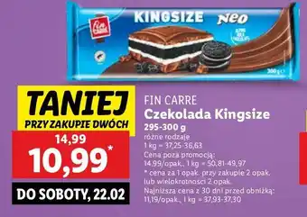 Lidl Czekolada kingsize neo Fin Carre oferta