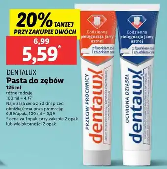 Lidl Pasta do zębów przeciw próchnicy Dentalux oferta