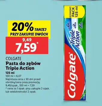 Lidl Pasta do zębów Colgate Triple Action oferta