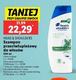 Lidl Szampon do włosów mentol 2w1 Head&Shoulders oferta