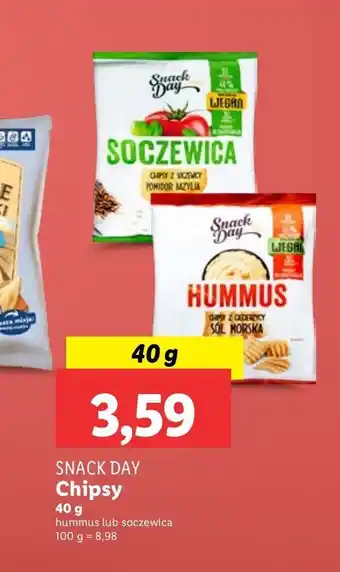 Lidl Chipsy z ciecierzycy o smaku hummusa Snack Day oferta