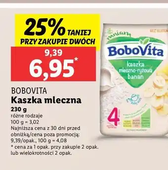 Lidl Kaszka mleczno-ryżowa z bananami Bobovita oferta