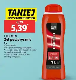 Lidl Żel pod prysznic i szampon energy Cien Men oferta