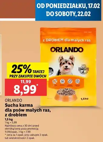 Lidl Karma dla psów małych ras z drobiem Orlando oferta