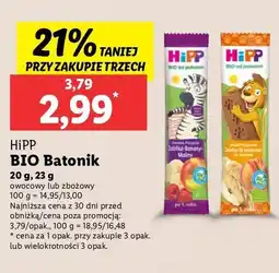 Lidl Batonik jabłka-banany-maliny Hipp owocowy przyjaciel oferta