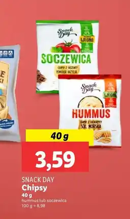 Lidl Chipsy z soczewicy o smaku pomidora i bazylii Snack day oferta