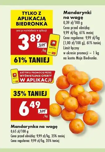 Biedronka Mandarynki oferta