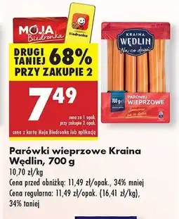 Biedronka Parówki wieprzowe Kraina wędlin oferta