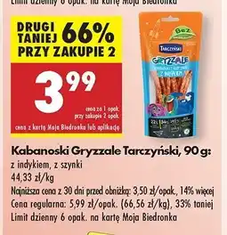 Biedronka Kabanosiki z indykiem Tarczyński gryzzale oferta