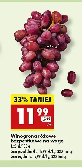 Biedronka Winogrona różowe bezpestkowe oferta