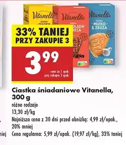 Biedronka Ciastka mleko i zboża Vitanella oferta