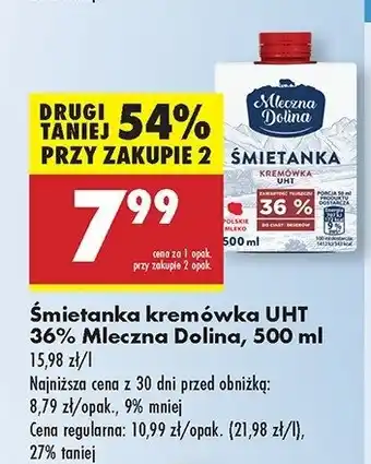 Biedronka Śmietanka 36 % Mleczna dolina oferta