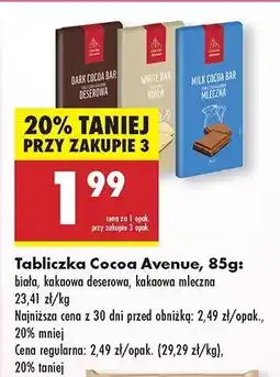 Biedronka Czekolada deserowa Cocoa avenue oferta