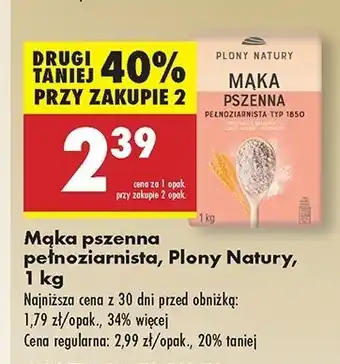 Biedronka Mąka pszenna pełnoziarnista typ 1850 Plony natury oferta