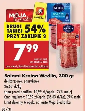 Biedronka Salami paprykowe Kraina wędlin oferta