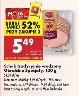 Biedronka Schab wędzony Kraina wędlin oferta