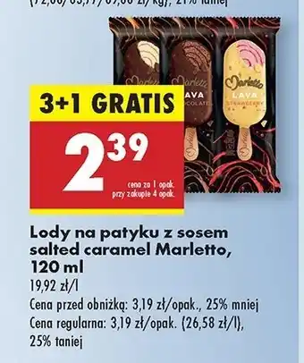 Biedronka Lód strawberry lava Marletto oferta