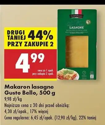 Biedronka Makaron lasagne Gustobello oferta