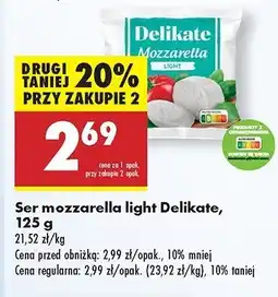 Biedronka Ser mozzarella light Delikate oferta