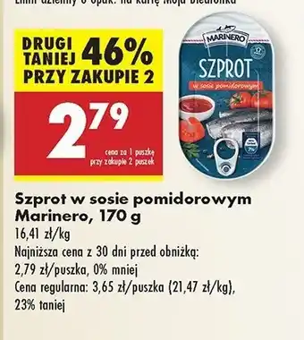 Biedronka Szprot w sosie pomidorowym Marinero oferta