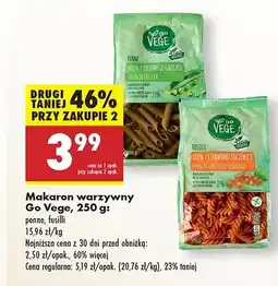 Biedronka Makaron świderki z czerwonej soczewicy Govege oferta