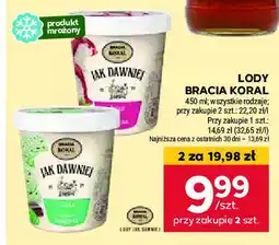 Stokrotka Lody śmietankowe z wiśniami i sosem wiśniowym Bracia koral lody jak dawniej oferta