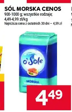 Stokrotka Sól morska jodowana gruboziarnista O'sole oferta