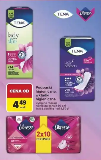 Carrefour Podpaski / wkładki higieniczne tena, libresse oferta