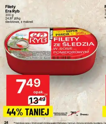 Delikatesy Centrum Ryba w sosie pomidorowym Era Ryb oferta