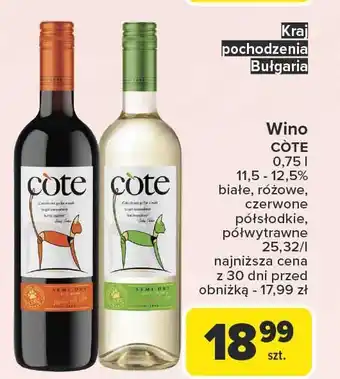 Carrefour Wino Cote Red Semi-Dry oferta