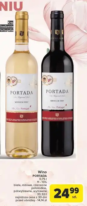 Carrefour Wino Portada Reserva Medium Dry oferta