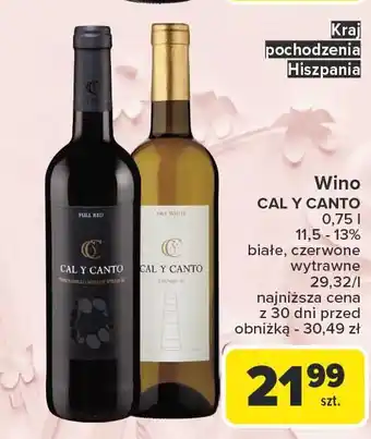 Carrefour Wino Cal Y Canto oferta