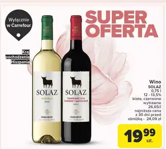 Carrefour Wino Osborne Solaz Shiraz Tempranillo oferta