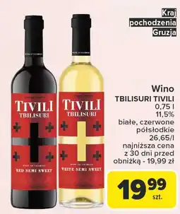 Carrefour Wino półsłodkie saperavi Tivili Tbilisuri oferta