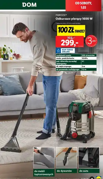 Lidl Odkurzacz piorący 1600 w Parkside oferta