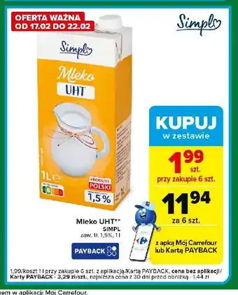 Carrefour Express Mleko 1.5% Simpl oferta