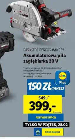 Lidl Zagłębiarka akumulatorowa 20 v Parkside oferta