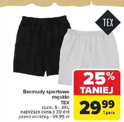 Carrefour Bermudy sportowe męskie rozm. s-3xl Tex oferta