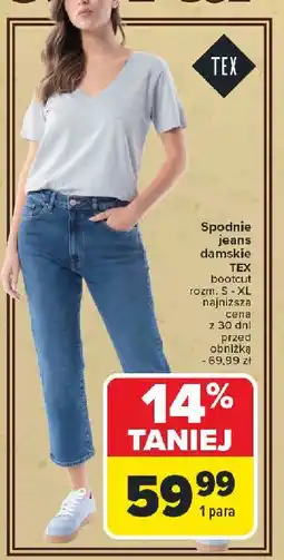 Carrefour Spodnie jeans damskie rozm. s-xl Tex oferta