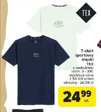 Carrefour T-shirt sportowy męski s-3xl Tex oferta