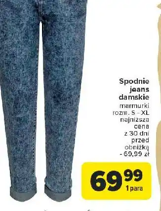 Carrefour Spodnie jeans marmurki s-xl oferta