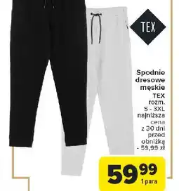 Carrefour Spodnie dresowe męskie s-3xl Tex oferta